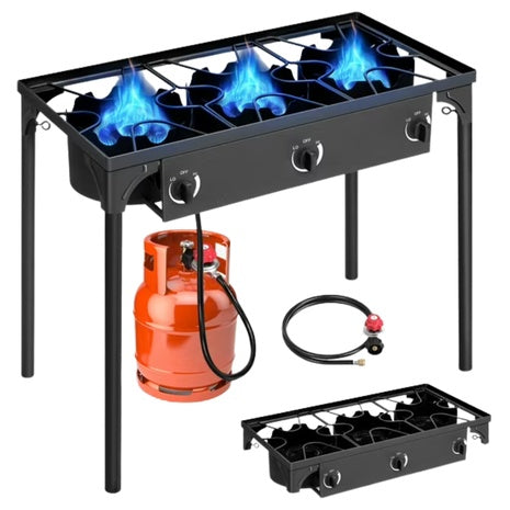 3 Burner Gas Propane Cooker Outdoor Camping Stove Stand