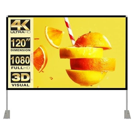 120" 4K Outdoor/Indoor Projector Screen with Stand
