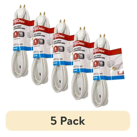 5-Pack Hyper Tough 6FT 16AWG Extension Cord