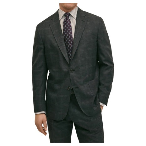 Men's Explorer Collection Classic Fit Wool Windowpane Suit Jacket