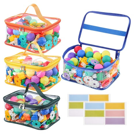 4 Clear Toy Storage Zip Bags