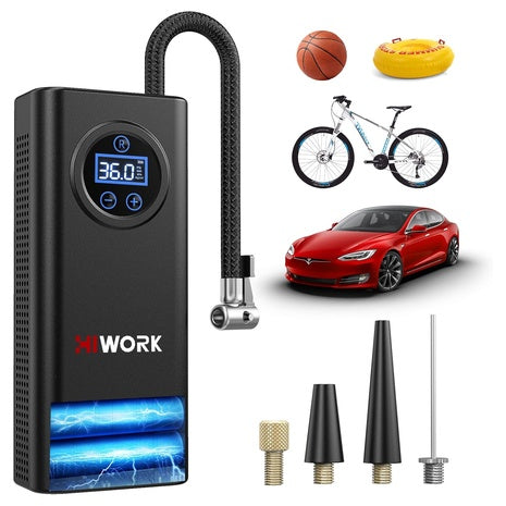 Cordless Air Pump with Pressure Gauge