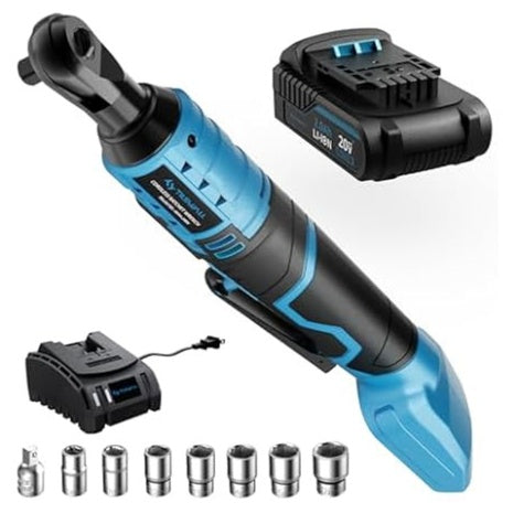 Tilswall 20V Cordless Electric Stainless Steel Ratchet Wrench Set