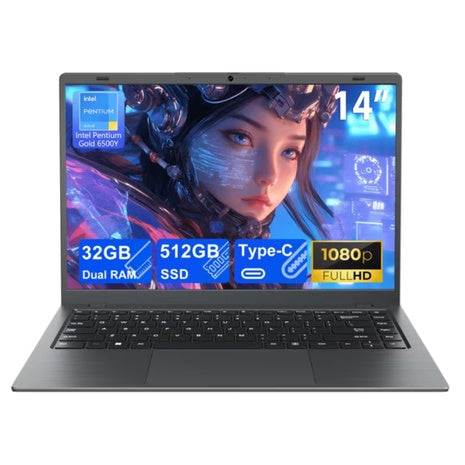 RNRUO 14" FHD Laptop (Pentium Gold 6500Y / 32GB RAM / 512GB SSD)