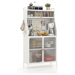 5-Tier 63.5" H Storage Pantry Organizer W/ Pegboard & Hutch