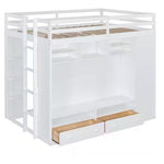 Harper & Bright Designs Wood Frame Loft Bed