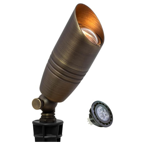 Malory 12V Brass Landscape Spotlights With MR16 Bulb