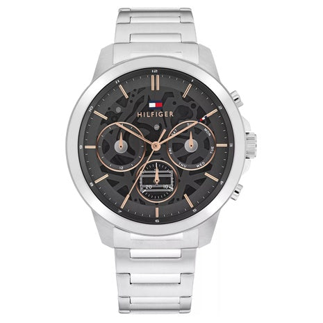 Tommy Hilfiger Men's Multifunction Silver Tone Stainless Steel Bracelet Watch