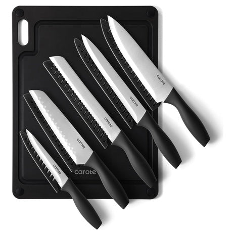 5 Piece Carote Knife Set With Cutting Board Set