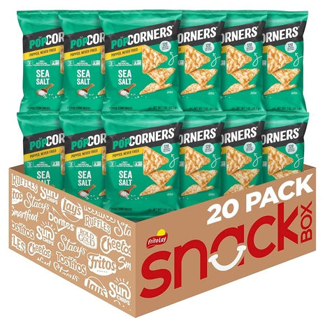 20 Bags PopCorners Sea Salt Popped Corn Snacks