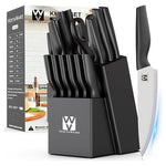14 Piece Stainless Steel Kitchen Knife Set with Block