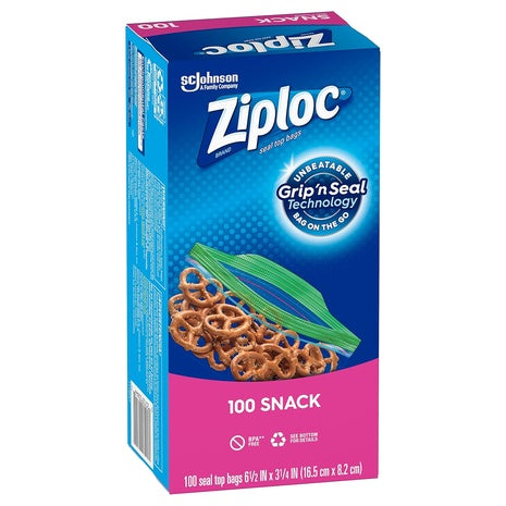 100 Ziploc Snack Bags