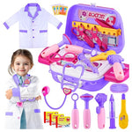 22 Piece Pretend Play Doctor Kit with Costume & Carry Case