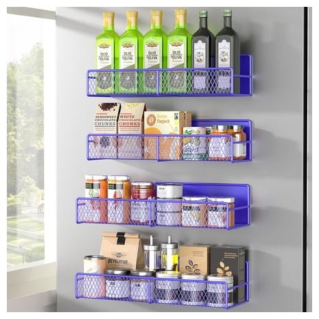 4-Pack Magnetic Refrigerator Spice Rack
