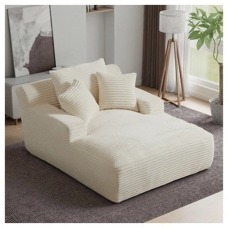Latitude Run 50” Corduroy Chaise Lounge Chair In A Box