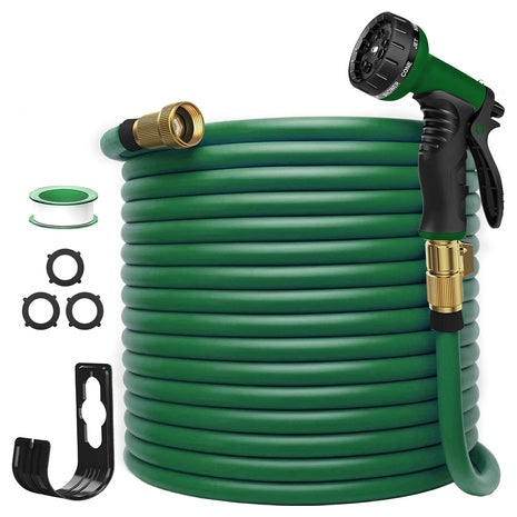 100-Foot Garden Hose with 10 Pattern Spray Nozzle