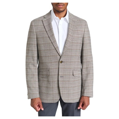 Savile Row Co Men's Charcoal Glen Plaid Blazer