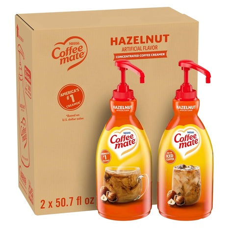 2 Big Pump Bottle of Coffee Mate Hazelnut Coffee Creamer (50.7 oz)