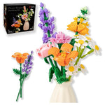 Artificial Flower Bouquet Building Blocks Set