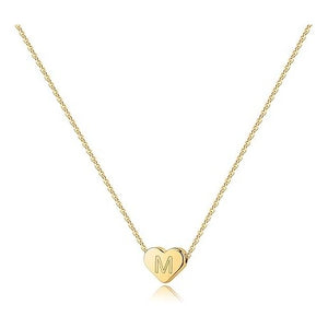 Gold Plated Heart Initial Necklace