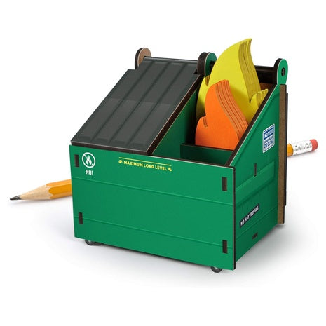 Desk Dumpster Organizer with 100+ Flame Cards