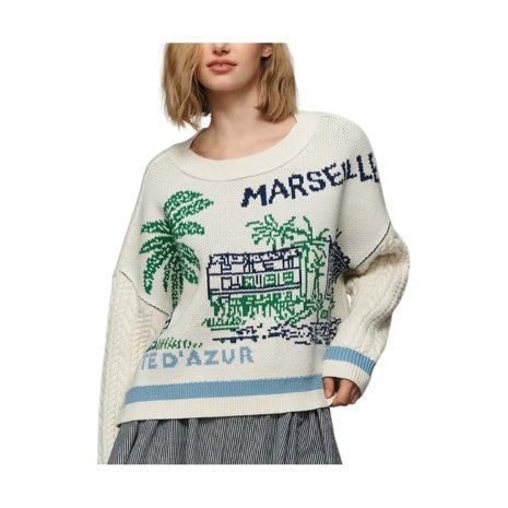 Maeve Graphic Cable-Knit Sweater