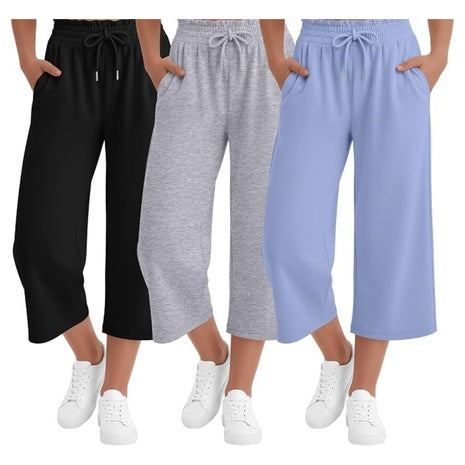 3-Pack Girls' Capris Teen Wide Leg Capri Pants
