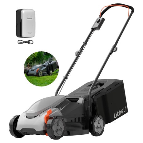Litheli 20V 14" Cordless Electric Lawn Mower W/ 5.0Ah Battery