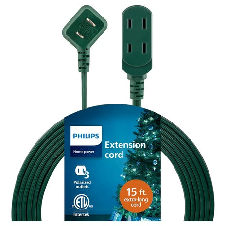 Philips 15-Ft 3-Outlet Flat Plug Extension Cord