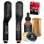 Beard Straightener w/Beard Oil & Balm