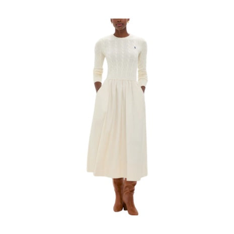 Polo Ralph Lauren Cream Fit and Flare Dress