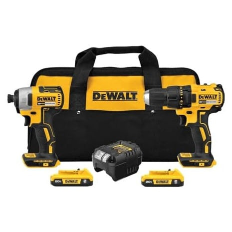 DEWALT 20V MAX Cordless Drill / Impact Driver Set W/ 2 Batteries & Charger