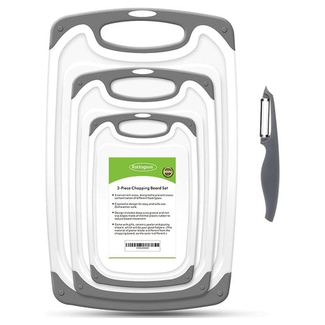 4-Piece Cutting Board Set with Non-Slip Feet