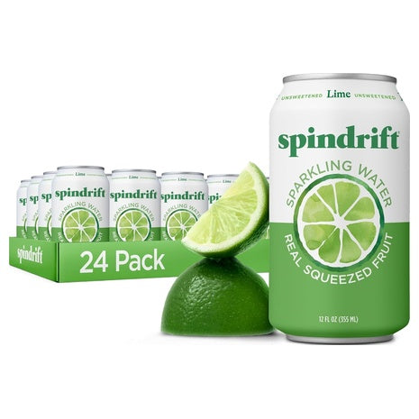 24 Cans Spindrift Lime Sparkling Water