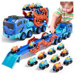 10-in-1 Space Truck Race Track Set with 9 Cars