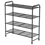 Glynym 4-Tier Adjustable Short Metal Shoe Rack
