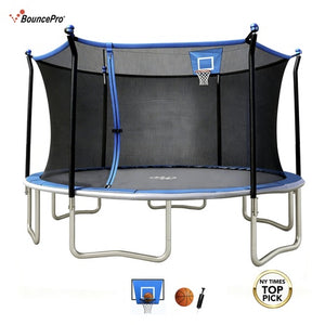 14-Ft Sportspower BouncePro Trampoline with Basketball