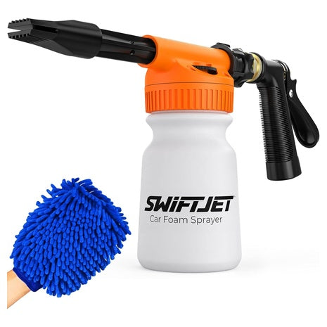 SwiftJet Car Wash Foam Gun + Microfiber Mitt Kit