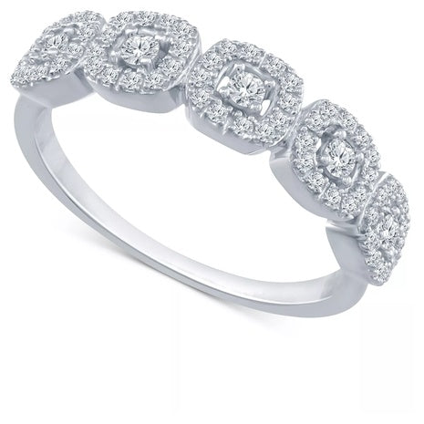 Diamond Halo Cluster Ring