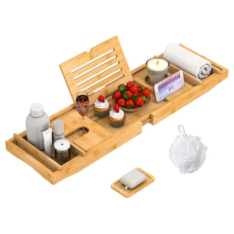 Bamboo Expandable Bathtub Tray (3 Colors)
