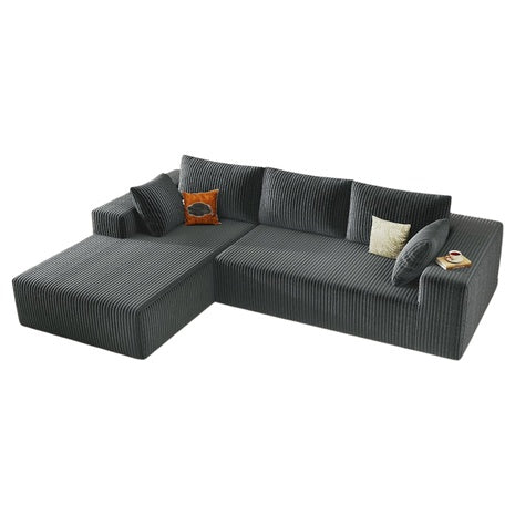96" Modular Boneless L Shaped Sectional Cloud Sofa With Chaise Lounge