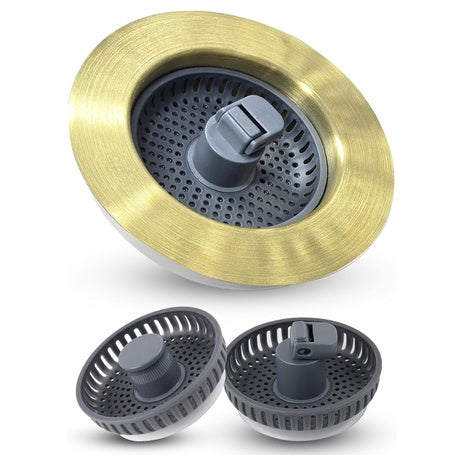 3-in-1 Universal Kitchen Sink Stopper & Strainer Set