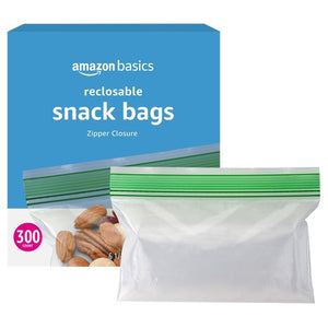 1200 Amazon Basics Reclosable Food Storage Snack Bags