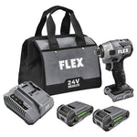 Flex 24V Brushless Cordless Hex Impact Driver Kit w/ 2 Battery & Fast Charger