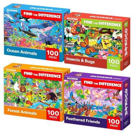 4 Pack of 100 Piece Ocean and Forest Puzzles