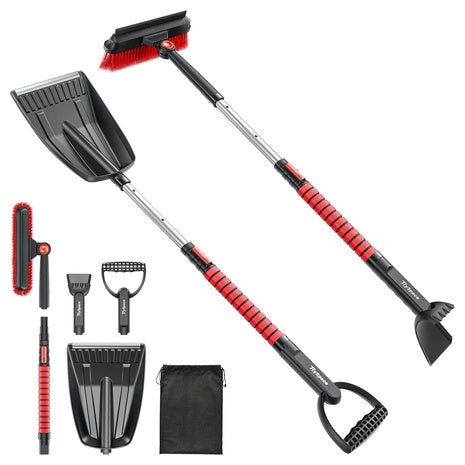 Extendable Snow Brush, Ice Scraper, Squeegee & Shovel