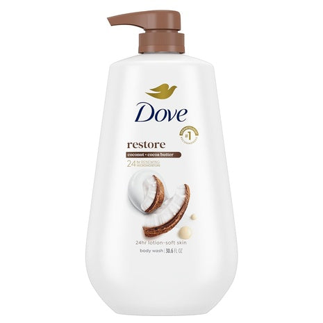 Dove Restore Body Wash with Pump, Coconut & Cocoa Butter