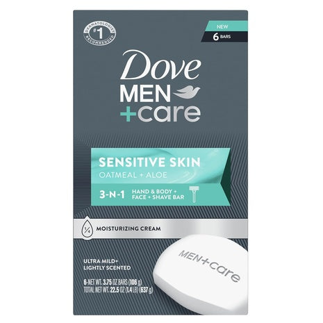 6 Dove Men's Care Sensitive Skin Bar Soap