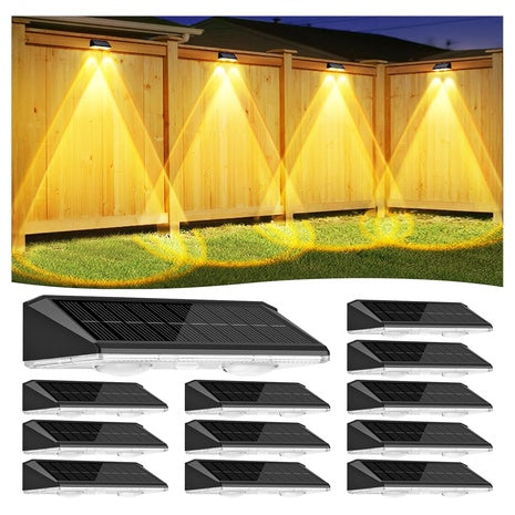12-Pack Wanderblooms Outdoor Solar Fence Lights