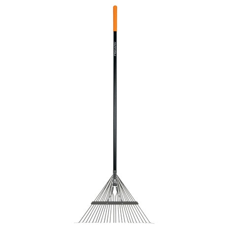 Fiskars 62" Metal Tine Leaf Rake W/ Fiberglass Handle